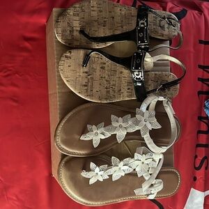 2 pair of size 10 sandals one price